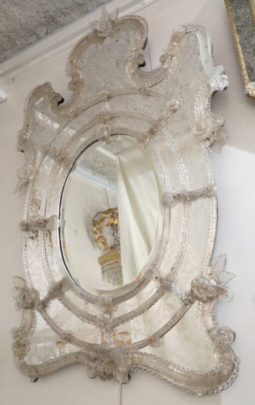 1950' Mirror Murano Center Mirror Beveled - Image 6