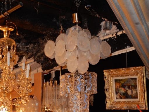 1950/70' Chandelier Vistosi, 35 Crystals Opalescents - Image 3