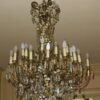1880/1900' Lustre Napoléon III 5 Bras 25 Lampes Bronze Doré et Cristal – Image 8