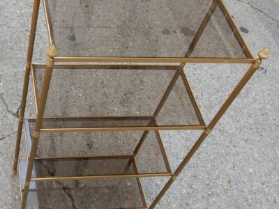 1970' Etagere A 4 Niveaux  En Bronze Maison Bagués Avec Pommes de Pin