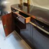 1970' Sideboard Lacquered Dark Purple style Aldo Tura Signed Roméo with Shelf in Gilded Brass Style Japan - Image 5