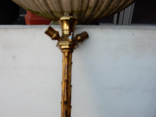 1950/70 Lampadaire en Bronze Doré Maison Charles Modèle Palmier 3 Tiges – Image 4