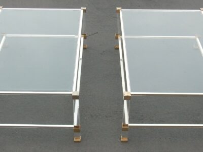 1970/80 Pair of Coffee Tables Lucite Pierre Vandel Paris 128 x 78 cm