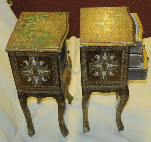 Pair  Italian side bed golden wood - Image 4