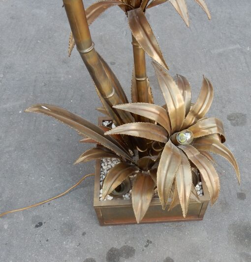 1970' Plante Éclairante en Laiton Maison Jansen 3 Têtes Style Baroque – Image 2