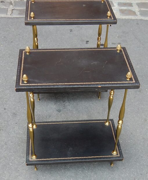 1950/70' Pair End of Sofa Style Maison Baguès Amounts in Brass In the Style of Empire - Image 7