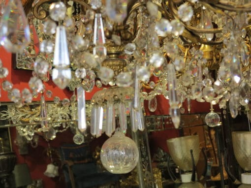 1880/1900 N3 Chandelier Gilded Bronze and Crystal 5 Arms 15 Bulbs - Image 2