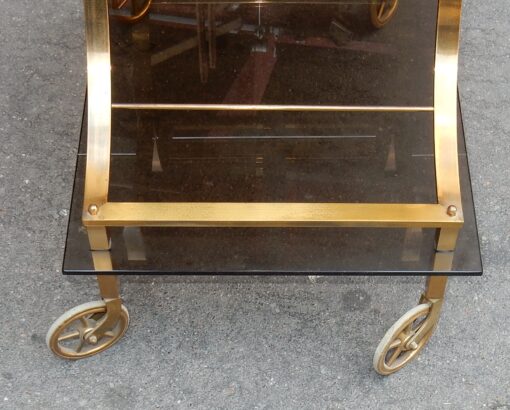 1950/70 'Brass Rolling Bar With Sliding Trays Style Maison  Jansen - Image 2