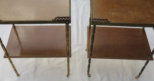 Side table pair has castors in brass with gallery Maison Bagués - Image 2