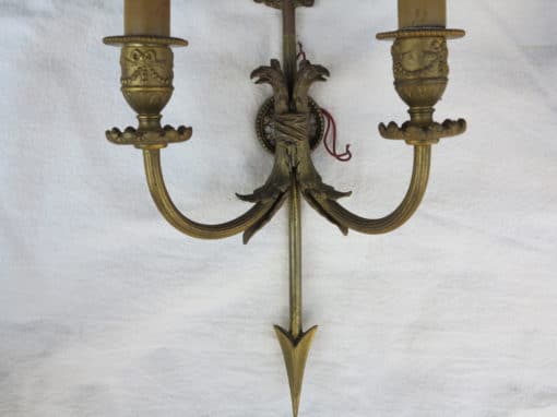 Pair sconces bronze Empire style  heads eagles and fléches - Image 2