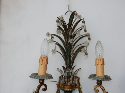 1950-1970 Pair of Sconces with Pinapple Leaves in the Style Maison Baguès - Image 6