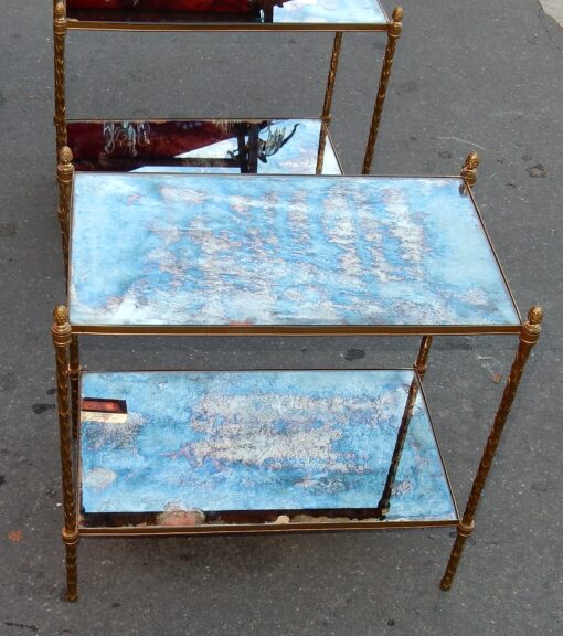 1970' Paire d'Étagères Montants Palmiers en Bronze Doré Style Maison Charles 64 X 40 cm(Réservé) – Image 7