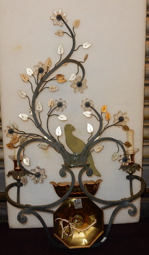 1970' Pair Wall Lamp has the Parakeet in the Style of Maison Baguès H 98 - Image 5