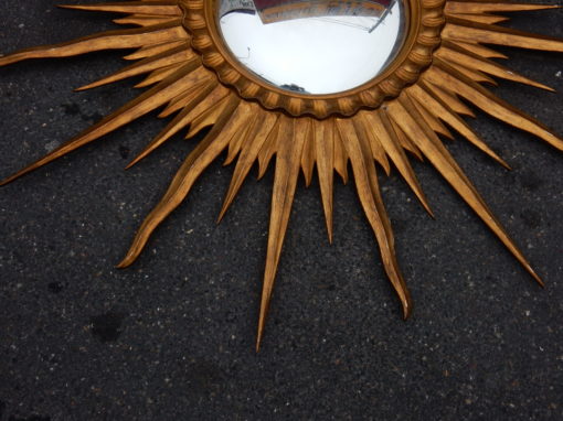 1950/70 ' Miroir Soleil Convexe, Bois Doré - Diametre 122 cm – Image 6