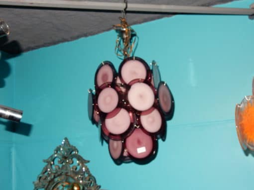 1970' Venini Bowl Purple Chandelier In The Style Of Vistosi 24 Pieces - Image 7