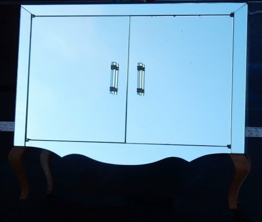 1940/50' Buffet Art Déco Miroir 2 Portes 2 Poignées Verre – Image 2