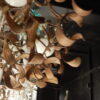 1900'  Ball of Mistletoe Art Nouveau Bronze has 5 Bulbs and Pearls Opaline  Diameter 45 cm - Image 7