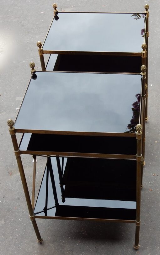 1950/70' Pair of Shelves has 3 levels Maison Bagués With Black Opaline - Image 4