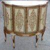 1970' Buffet Arbaléte 4 Portes Bois Doré Style Renaissance Italienne