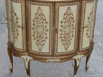 1970' Side Board With 4 Doors  Gilted Wood In The Style Of  Italian Renaissance