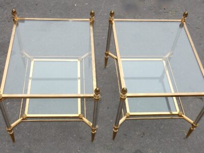 1950/70' Paire de Bouts de Canapé Maison Jansen 48 X 62 X H 49 cm