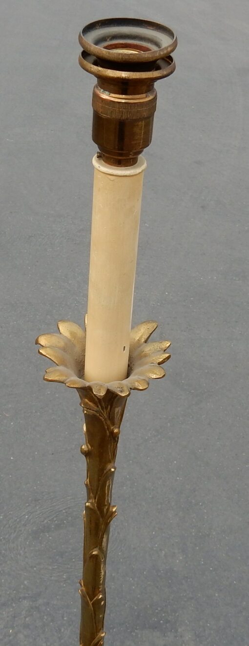 1950/70 Lampadaire en Bronze Doré Maison Baguès Modèle Palmier – Image 8