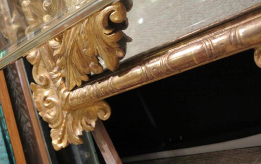 1880' Miroir à Fronton style Louis XIV à Parecloses - Doré à l'Or - 169 x127 cm – Image 3