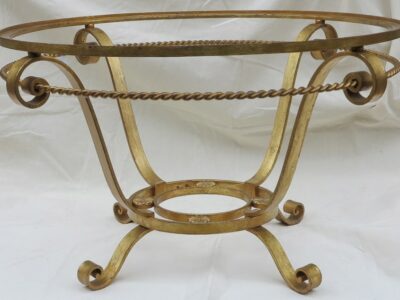 Round coffee table golden wrought iron