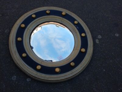 1950' Miroir convexe avec ses 12 boutons d'or