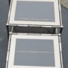 1950/70 Series of 3 Nesting tables chromed brass Model Bamboo Adnet Jacques top silvered frame - Image 5