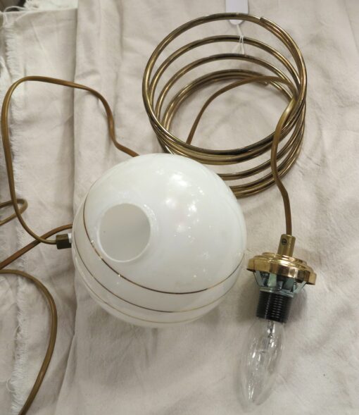 1970' Pair of lamps with golden planet satellite lines on spring - Image 2