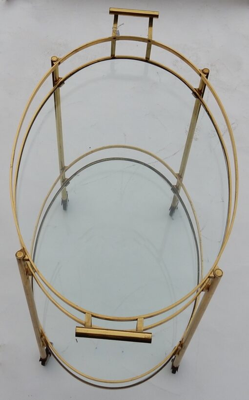 1970' Maison Jansen Brass Rolling Bar