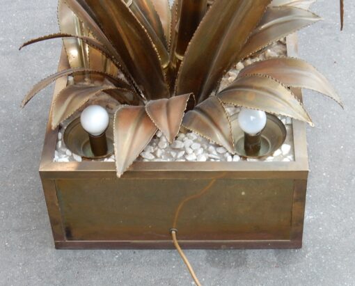 1970' Plante Éclairante en Laiton Maison Jansen 3 Têtes Style Baroque – Image 4