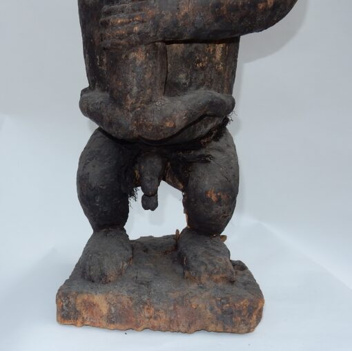 1950' Chimpanzé Bois Sculpté (Paternité) Cameroun – Image 2