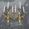 1950' Pair of bronze sconces cherub playing 2 trumpets
