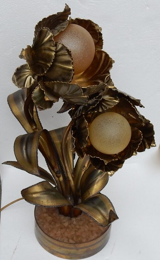 1970 "Plant Enlightening in Brass  Maison Jansen 2 Heads H 64 cm - Image 7