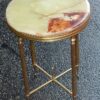 1950/70' Gueridon Laiton Galerie Ajourée Style Maison Bagués Plateau Onyx – Image 2