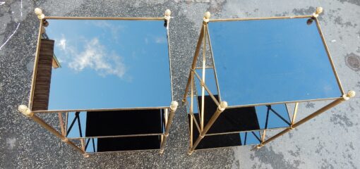 1950/70' Pair of Shelves has 3 levels Maison Bagués With Black Opaline - Image 4