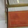 1970' Shelf in Brass with Gallery Maison Baguès 2 Trays with Glass and Leather - Image 2