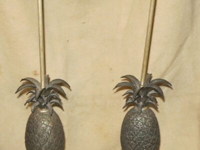 Pair of lamps Pineapple silvered Maison Charles  Style