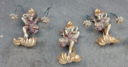 1970/80 ' Pair Of Wall lamps In Resin To the Monkeys Pirates - Image 4