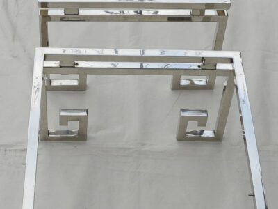 Pair ends of sofas style design in chrom metal