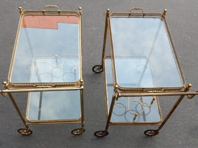1950/70 Pair Of Rolling Bar In Brass Maison Bagués  in The Style of  L XVI