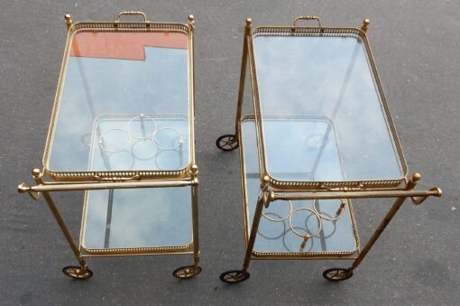 1950/70 Pair Of Rolling Bar In Brass Maison Bagués  in The Style of  L XVI