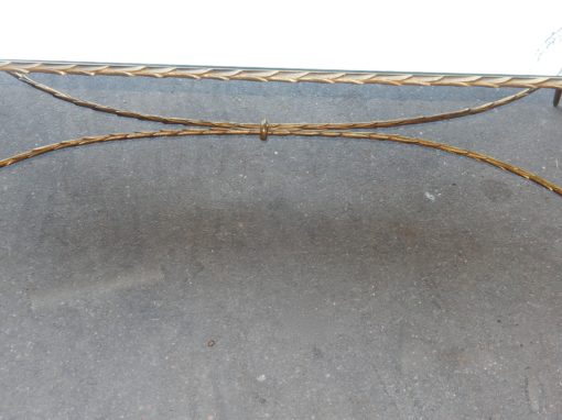 1950/70' Table Basse en Bronze Doré Décor Palmier Maison Charles 112 X 47 cm Double Montant – Image 5