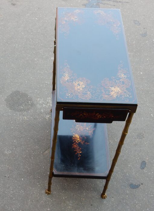 1950/70'  Table With a Drawer in the Style of Maison Bagués ,Lacquer of China 48 X 25 cm - Image 4