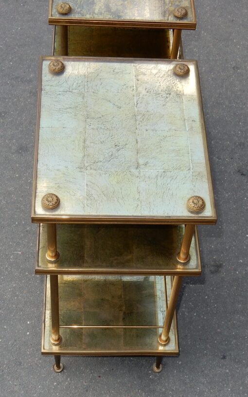 950/70' Pair  of stools or Ends of Sofa  Maison Bagués,with gold leaf ,30 X 38,5 cm - Image 4