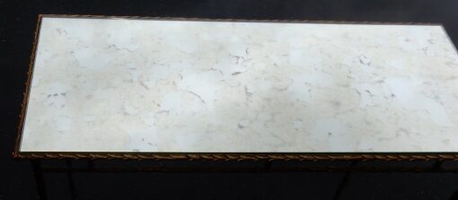 1950/70' Coffee Table Maison Charles, Top in Oxyded Gilted Mirror - Image 8