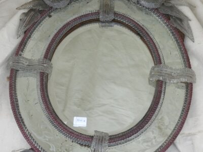 1900' Miroir Murano Ovale Bicolore