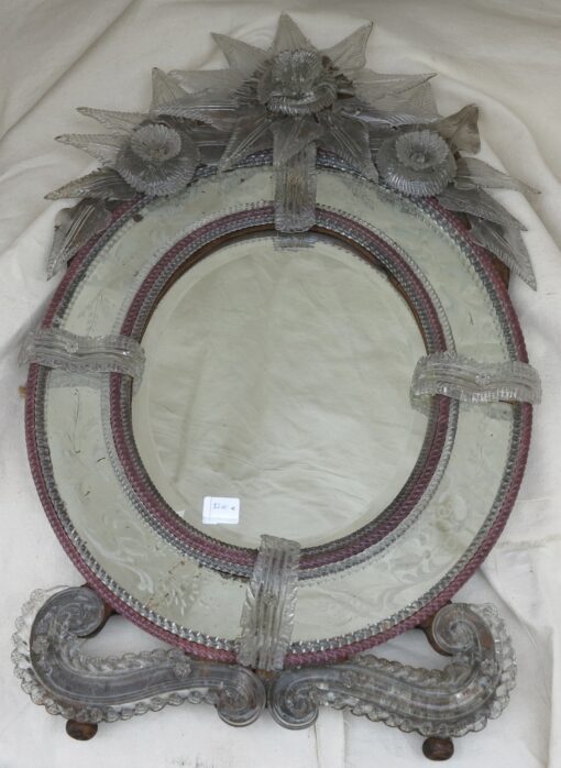 Murano beveled oval two-colour mirror